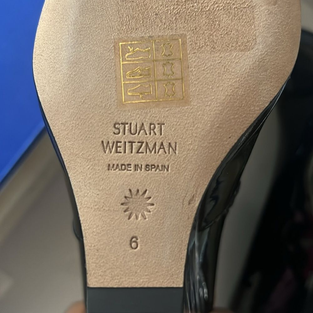 Stuart Weitzman Lucite 100 Wedge Heel Boots in Black, Size EU 36.5 US 6 - Picture 13 of 16